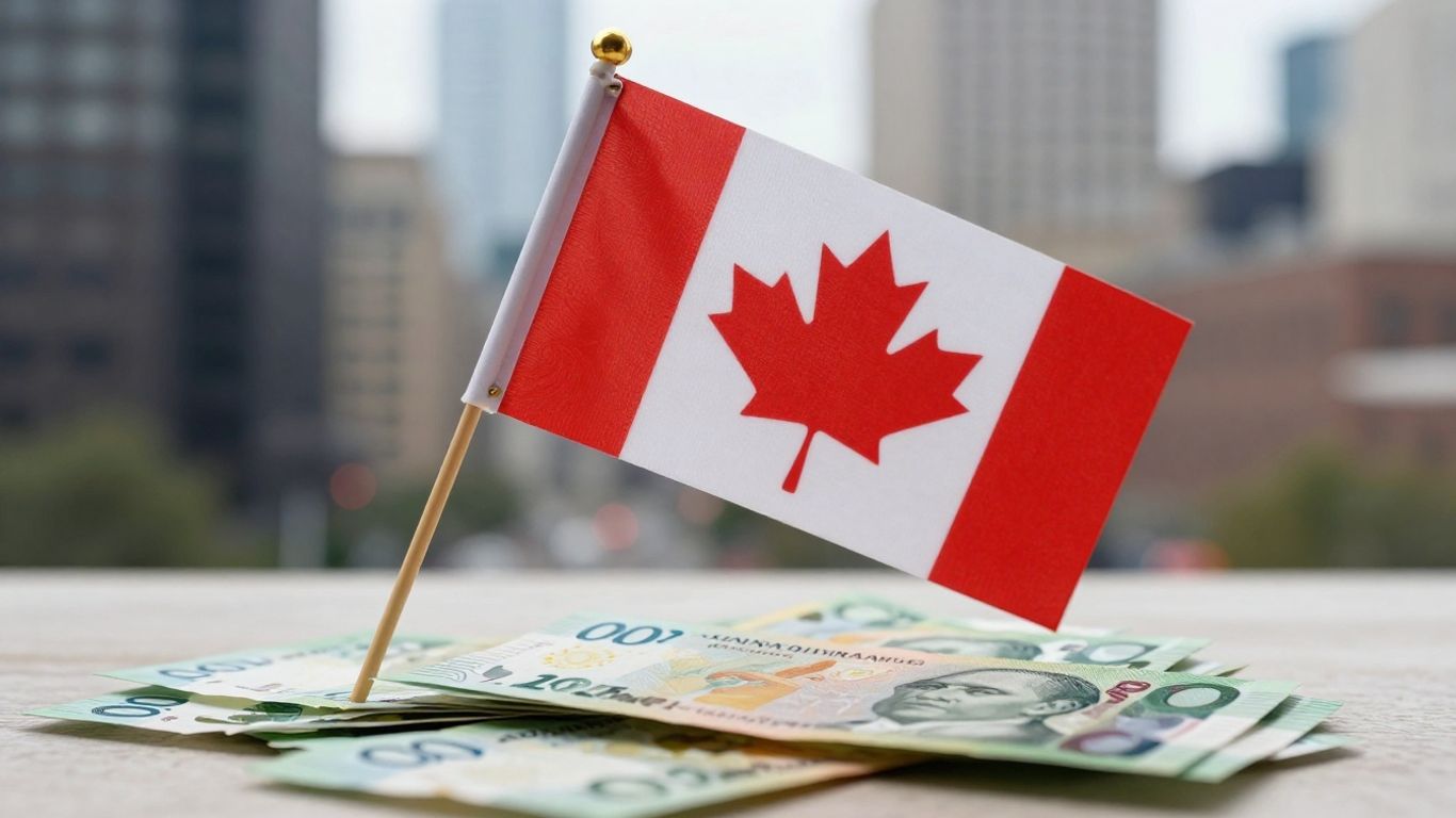 Canadian flag and money for personal loans